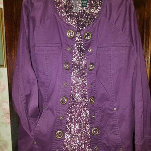 Sexy Trendy Plum Purple Peplum Skirted Jacket 1X